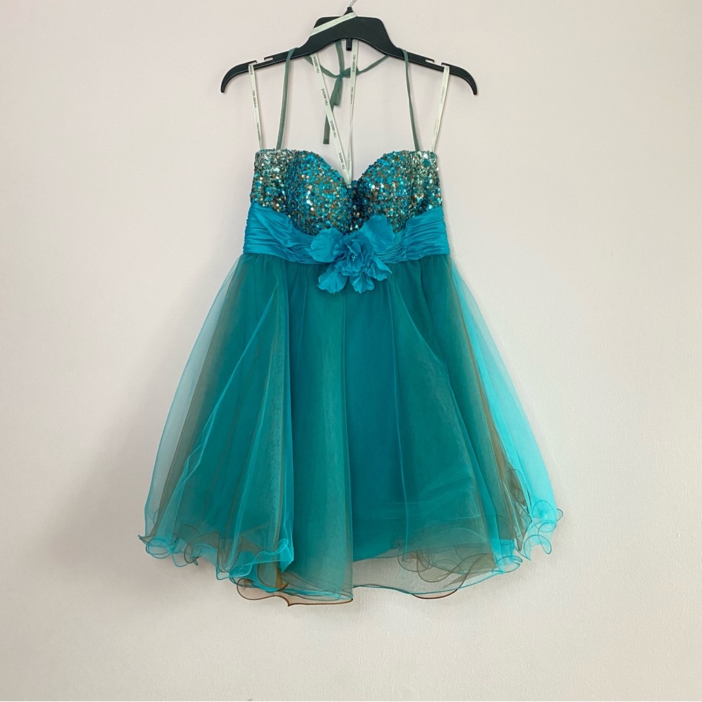 Sherri Hill Tulle Sequin Babydoll Dress size 10